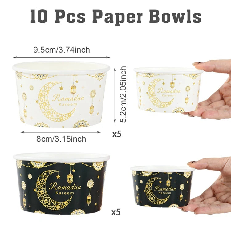 CowLost | 10pcs-ramadan-paper-bowl-eid-mubarak-decoration-for-home-food-holders |19
