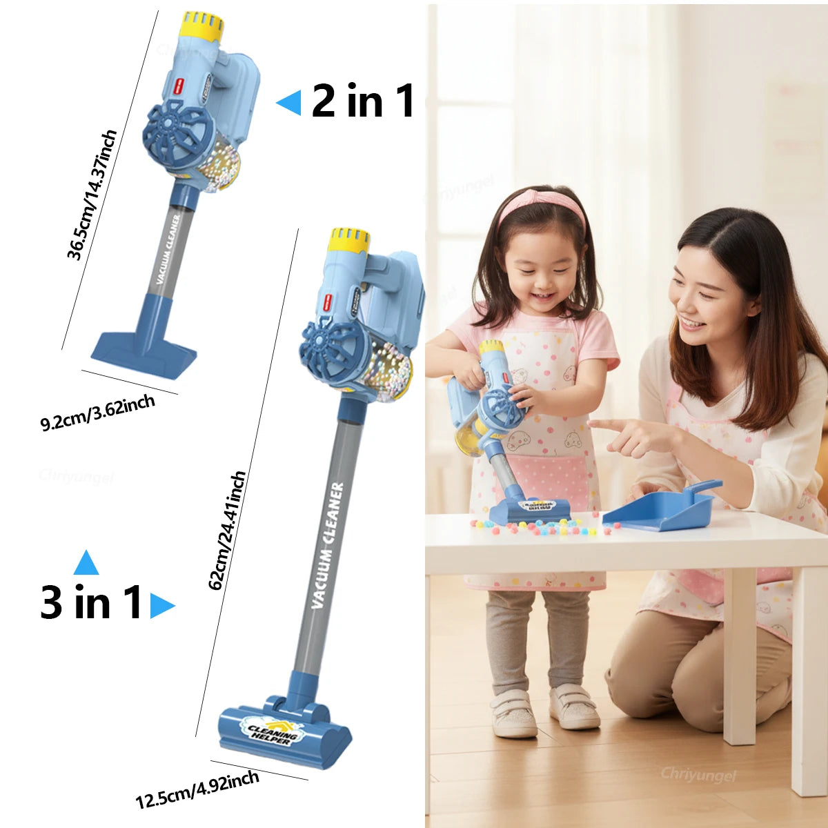 Kids Electric Vacuum Cleaner Toy Pretend Play Cleaning Set Educational Gift for Toddlers