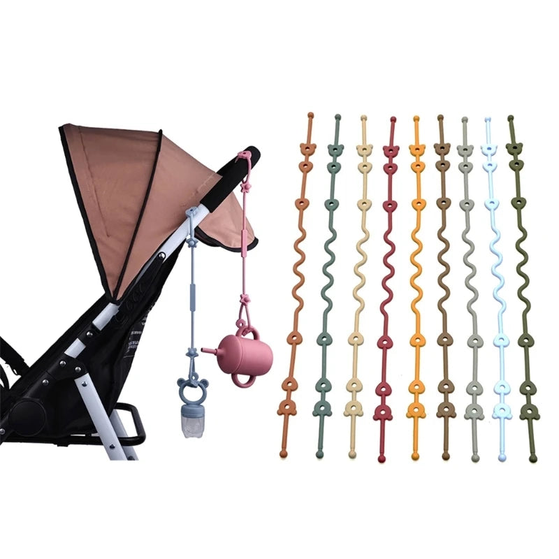 CowLost | baby-pacifier-chain-with-safety-straps-silicone-holder-stroller-highchair-accessory |1