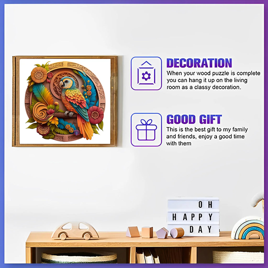 CowLost | product_id-wooden-circular-3d-bird-puzzle-halloween-christmas-decor-gift |3