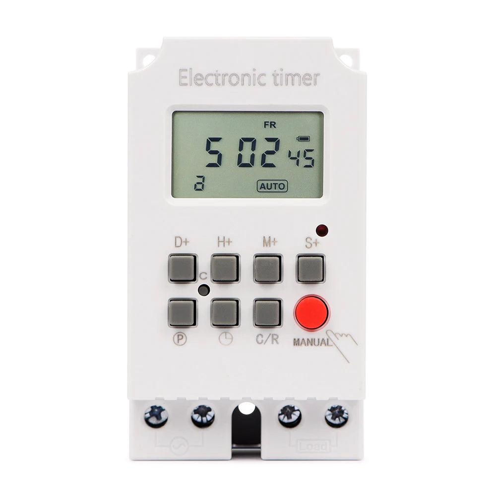 Digital 7-Day Programmable Timer Relay 220V 25/30A with Power Outage Memory