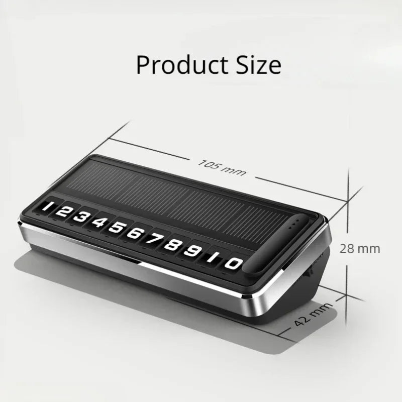 CowLost | vehicle-decor-product_id-solar-car-phone-number-plate-led-temporary-parking-card-with-multiple-numbers |6