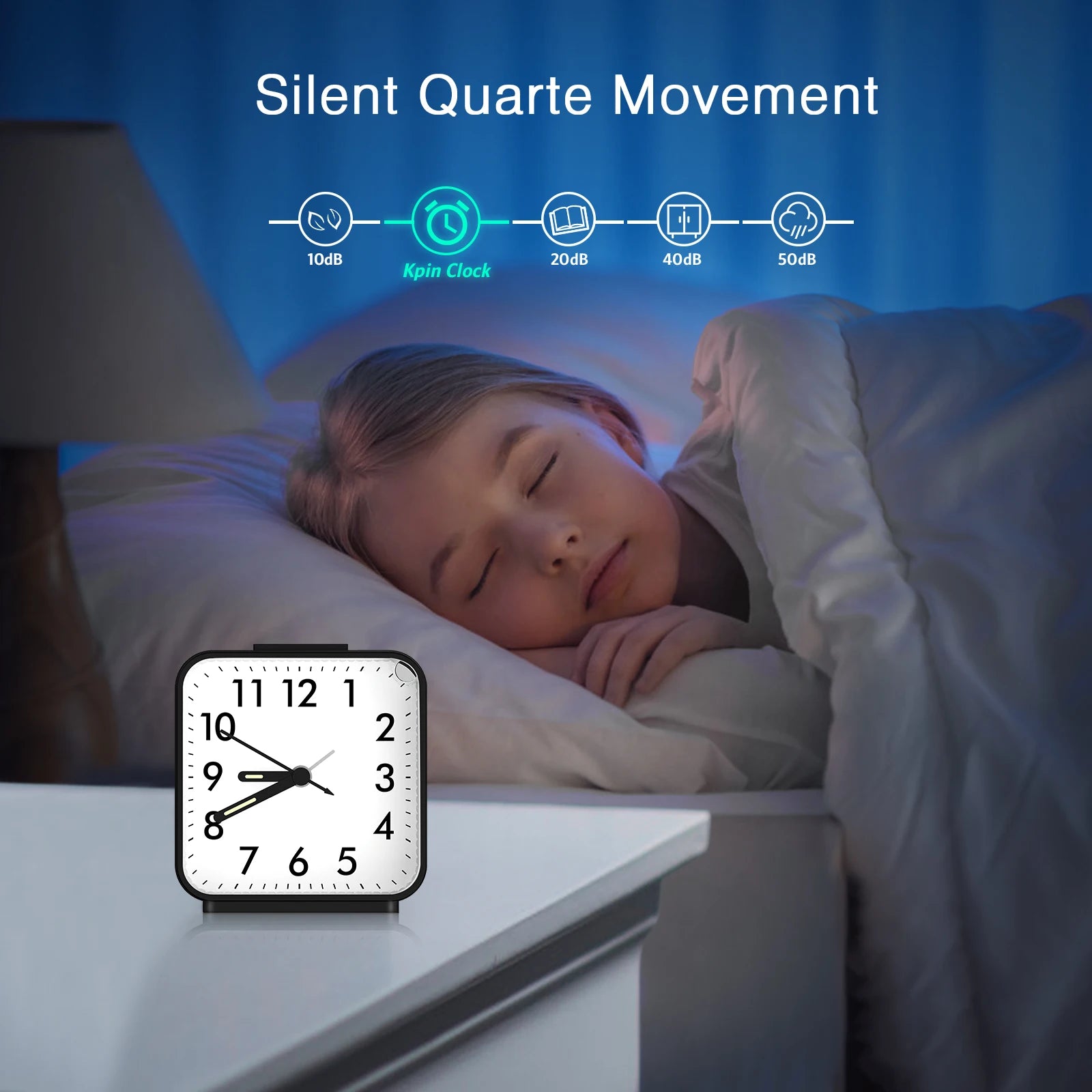 ORIA Analog Mechanical Alarm Clock Small Portable Bedside Desk Clock 4 Colors