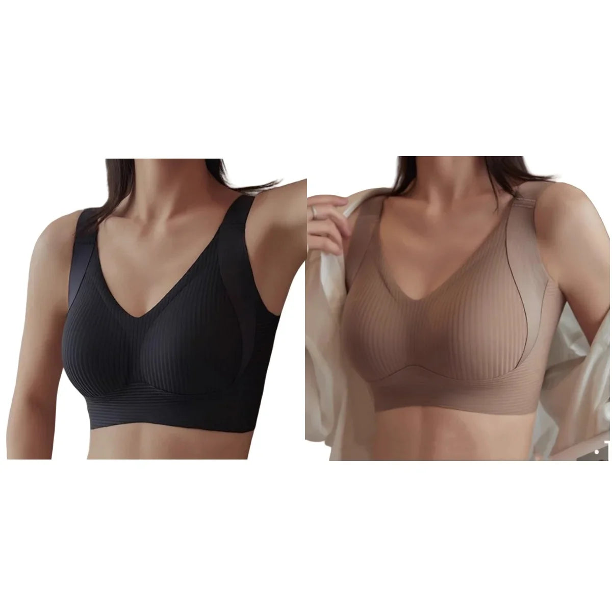 CowLost | product_id-2-pack-wireless-seamless-v-neck-push-up-bras-for-women-m-4xl |16