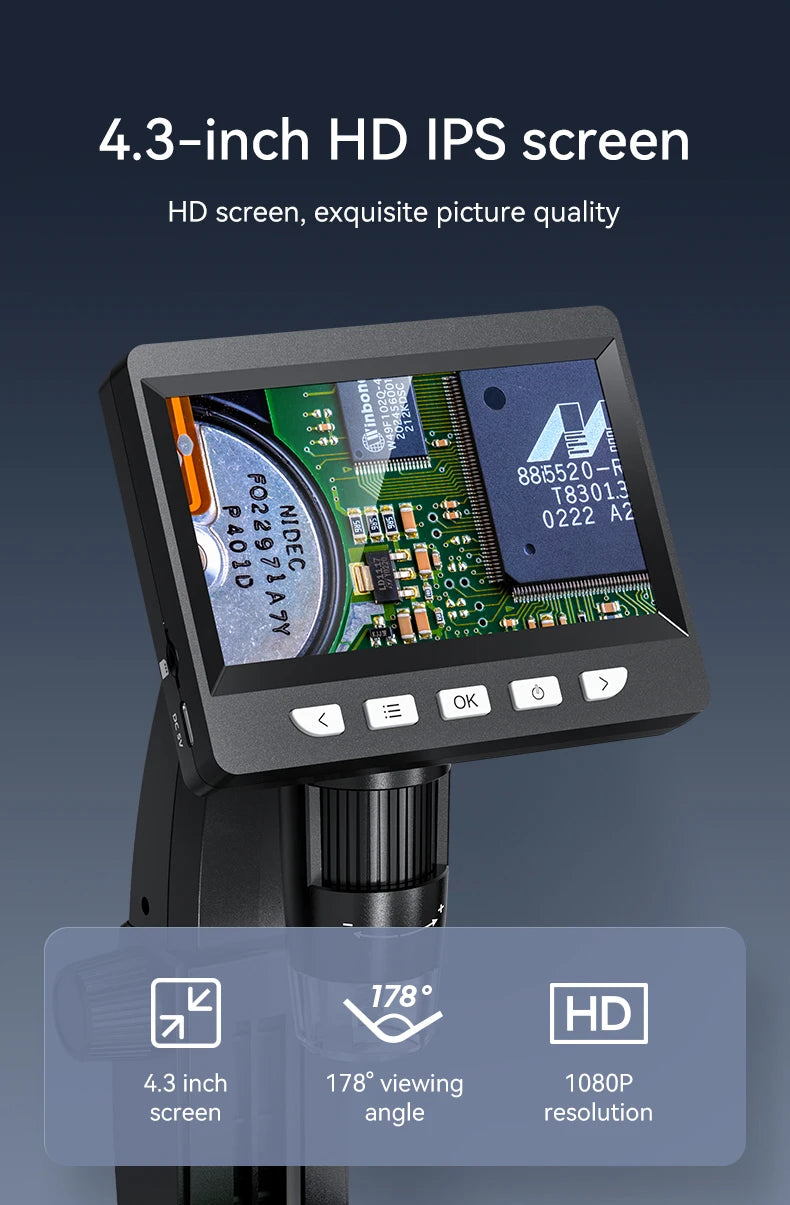 CowLost | product_id-1080p-4-3-lcd-digital-microscope-1000x-magnification-with-adjustable-carrier-table-for-pcb-repair-and-welding |23