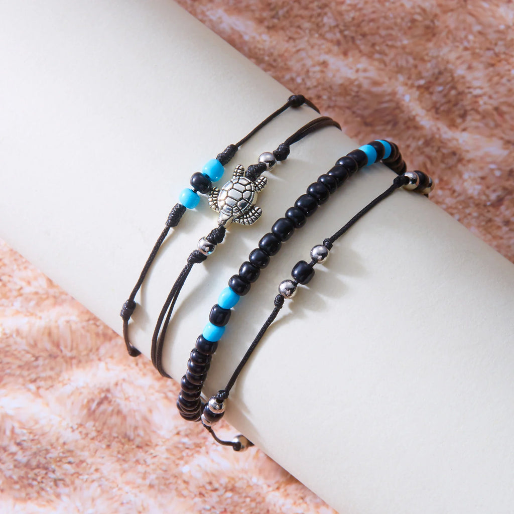 CowLost | bohemian-rice-beads-starfish-conch-pendant-anklet-set-for-women-multi-layer-sea-turtle-ankle-bracelet-on-foot-girl-charm-jewelry |13