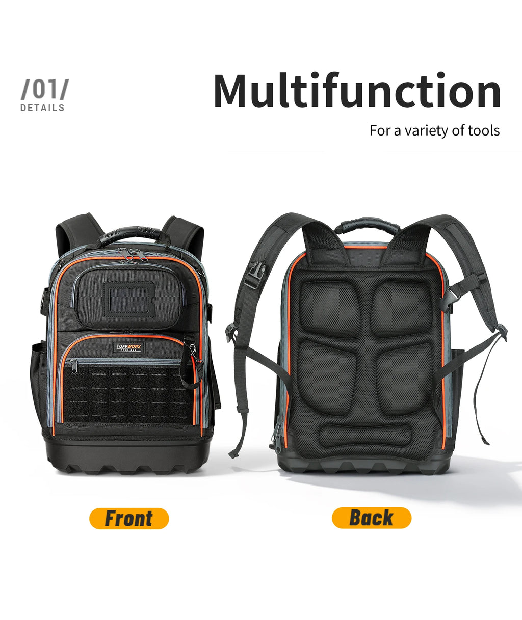 CowLost | product_id-heavy-duty-tool-backpack-with-laptop-compartment-molded-base-1680d-oxford-multiple-pockets |8