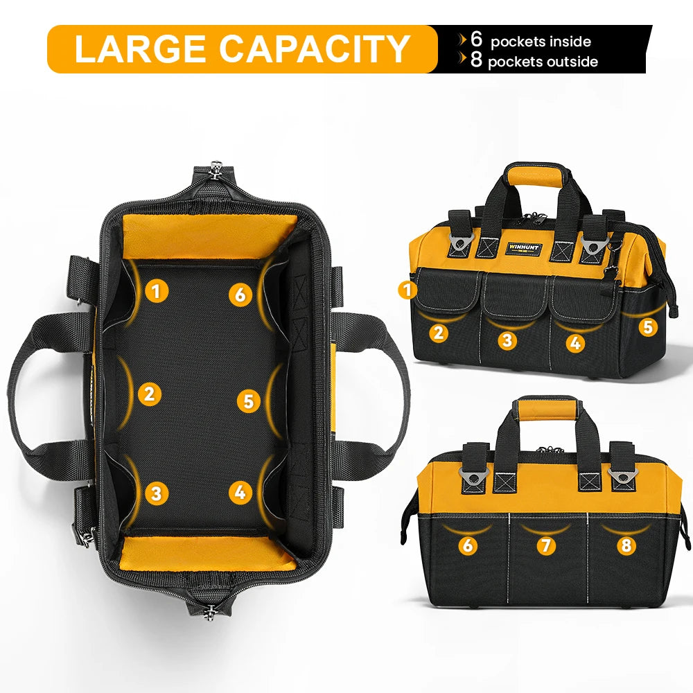 CowLost | product_id-heavy-duty-14-pocket-tool-bag-with-adjustable-shoulder-strap-organizer-storage |5