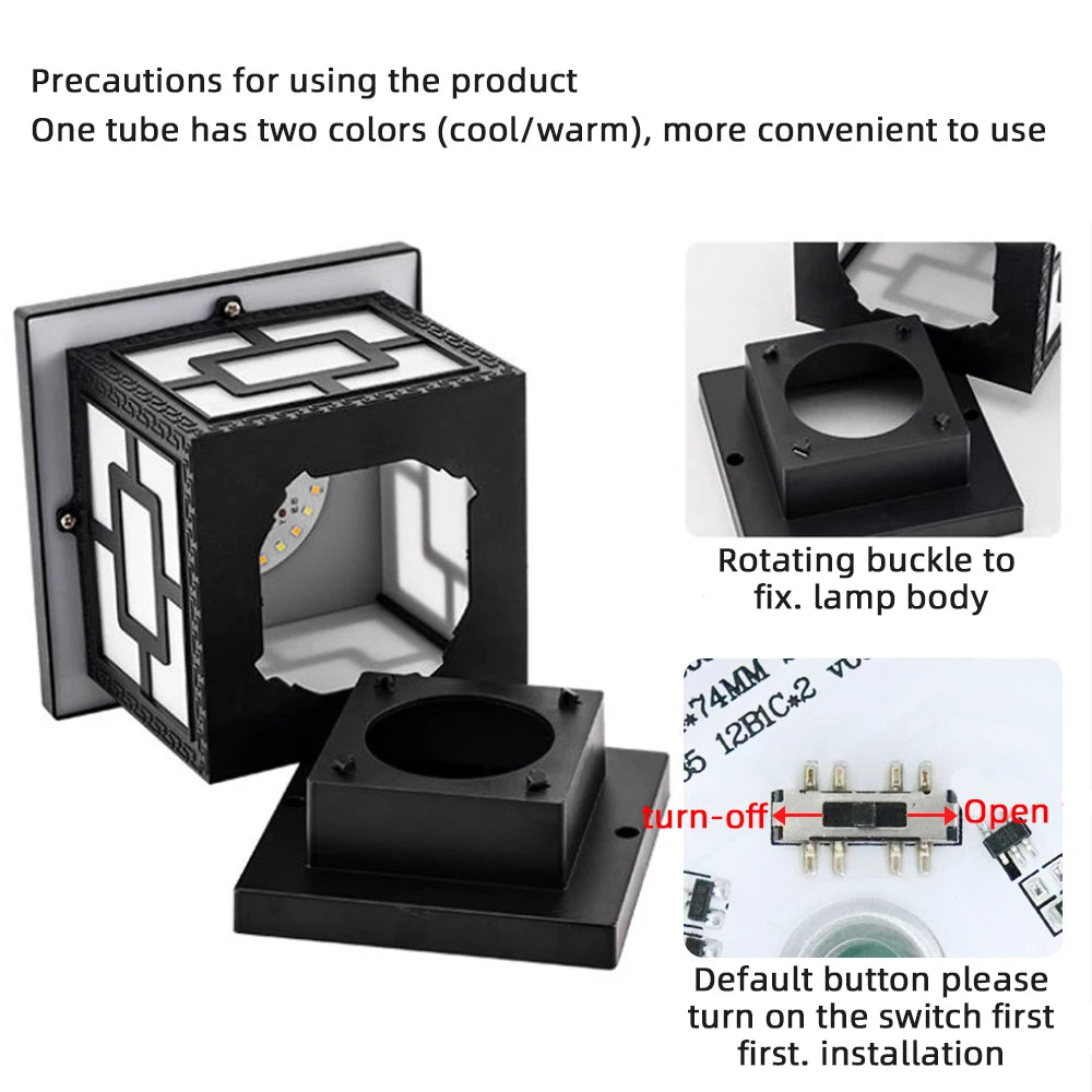 Outdoor Solar LED Post Cap Lights Waterproof with 2 Color Modes for Garden Patio Pathway