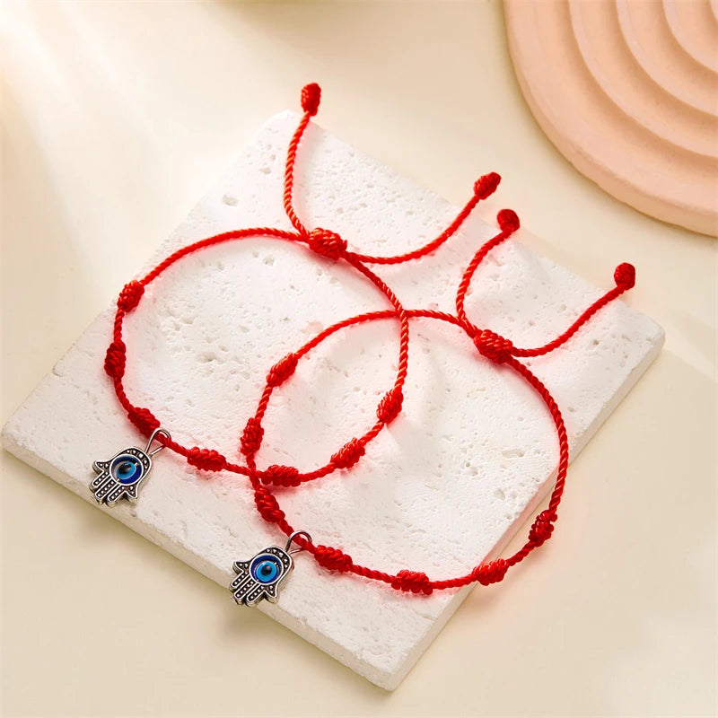 CowLost | lucky-handmade-7-knots-red-string-couple-bracelet-for-women |10