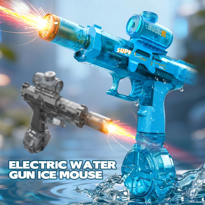 Electric Automatic Water Gun with Continuous Firing and Lights for Outdoor Use