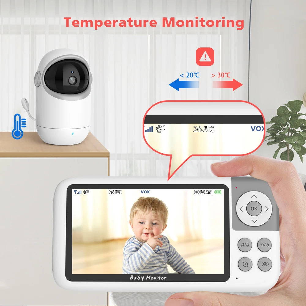 CowLost | vb806-video-baby-monitor-camera-720p-5inch-large-display-3x-zoom-pan-tilt-security-camera-300m-transmissian-distance-2-way-audio |9