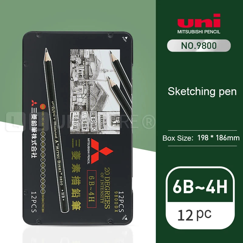 CowLost | product_id-uni-japanese-12pcs-9800-hb-14b-professional-sketch-pencil-set |34