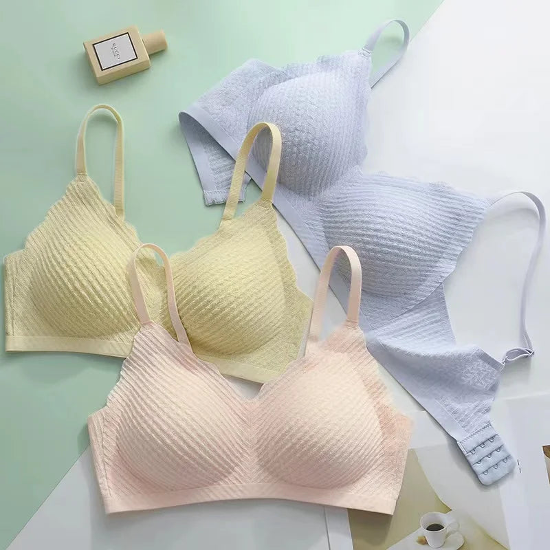 CowLost | product_id-seamless-wireless-lace-bra-for-small-chest-women-thin-cup-non-slip-back |1