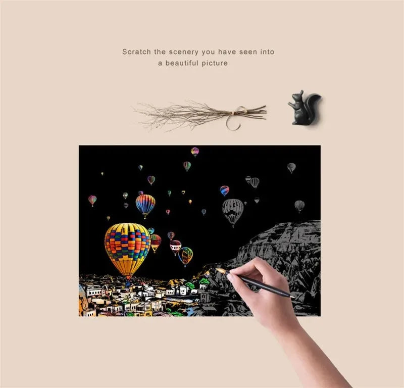 CowLost | product_id-4-piece-a4-diy-scratch-painting-set-landscapes-cities-animals |11