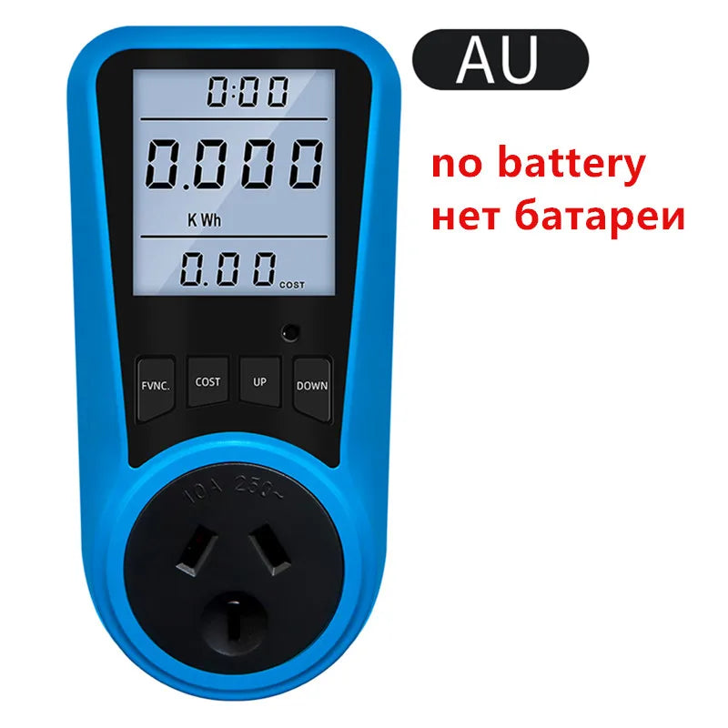 Digital Wattmeter Power Meter Voltmeter AC 220V LCD Backlight Energy Tester with EU US UK AU FR BR IT Plug