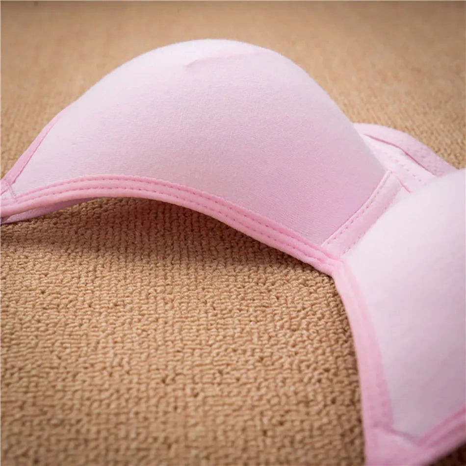CowLost | product_id-girls-wireless-training-bra-with-detachable-straps-soft-solid-color-teens-bralette |15