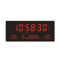 15 Inch Digital Wall Clock with Time, Date, Temperature, 3 Brightness Levels, 6 Alarms, Type-C Powered for Home Office