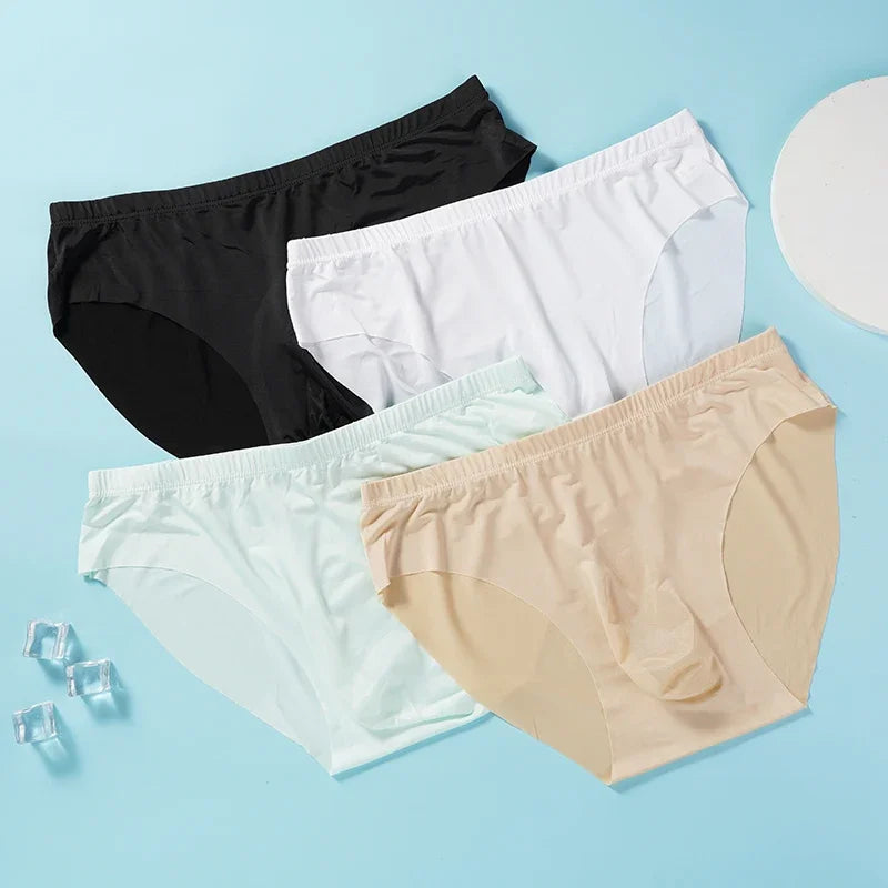 CowLost | 5-pairs-lot-mens-ice-silk-seamless-briefs-summer-transparent-quick-drying-underwear |9