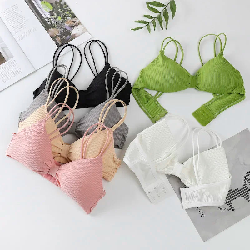 CowLost | product_id-seamless-wire-free-push-up-padded-bra-with-back-buckle-for-women-solid-color |7