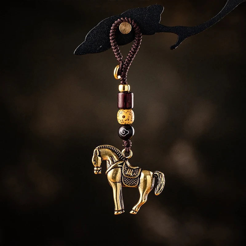 CowLost | product_id-brass-chinese-zodiac-horse-pendant-braided-key-chain-lucky-money-gift |1