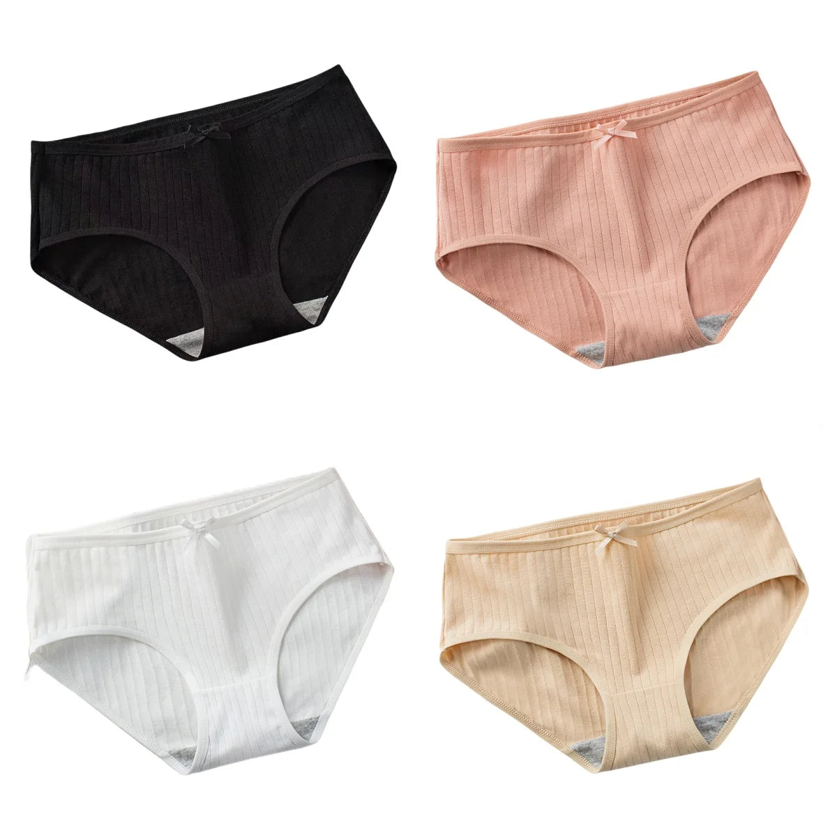 CowLost | product_id-4pcs-womens-low-waist-cotton-breathable-briefs |10