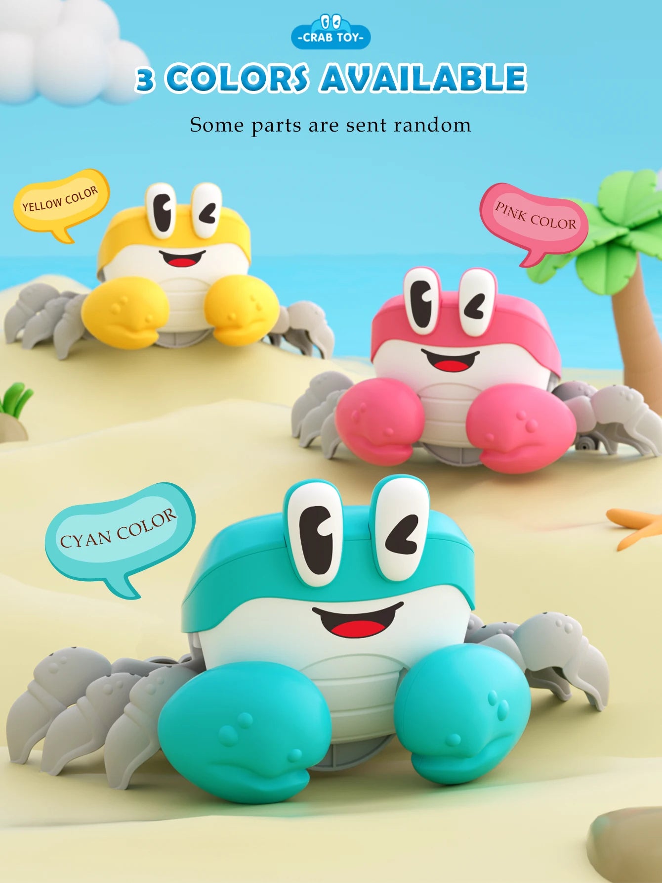 CowLost | product_id-electric-musical-dancing-cartoon-crab-toy-for-kids-interactive-gift |9