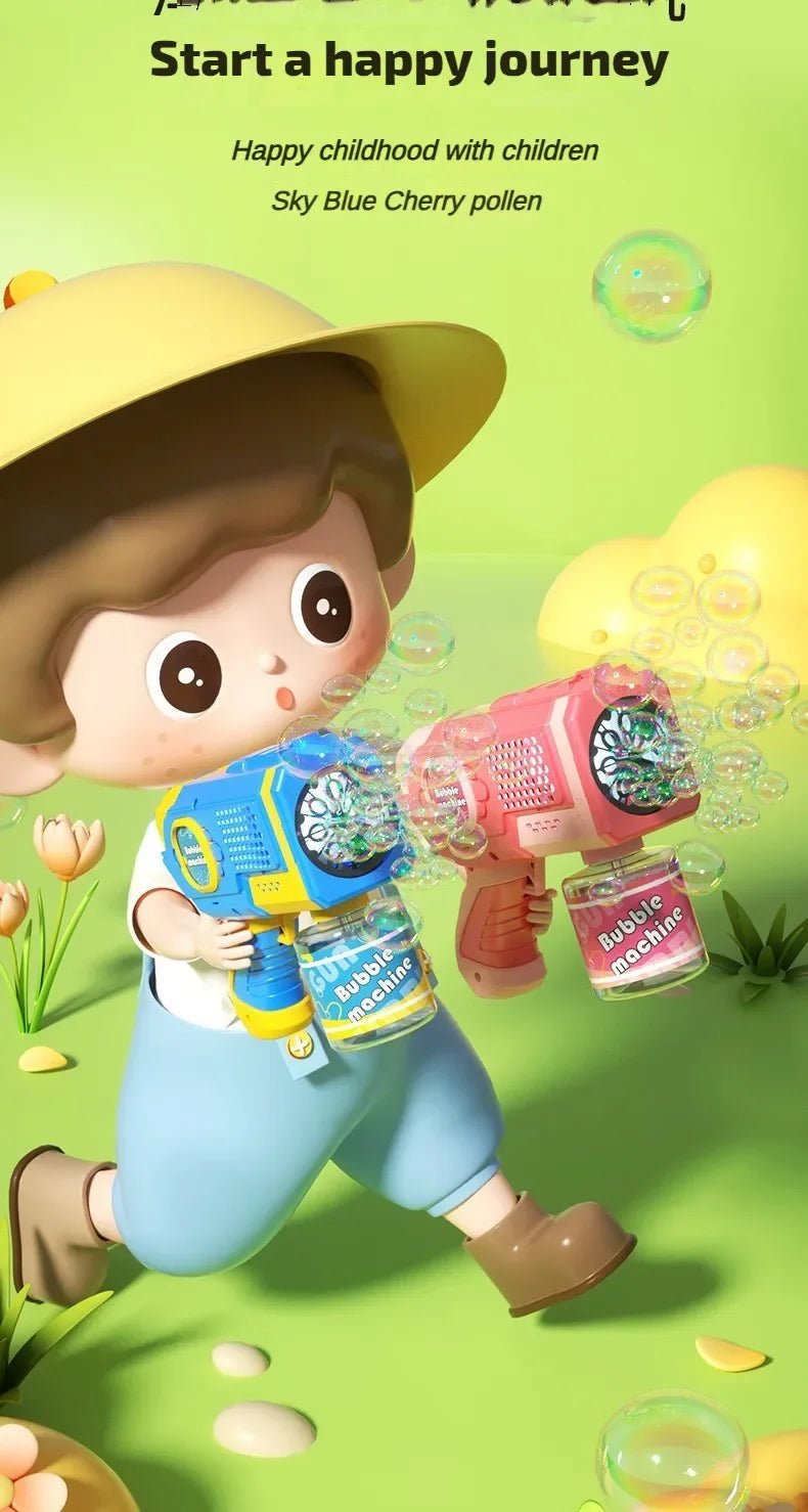 Space Electric Automatic Bubble Gun Toy for Kids Outdoor Summer Games