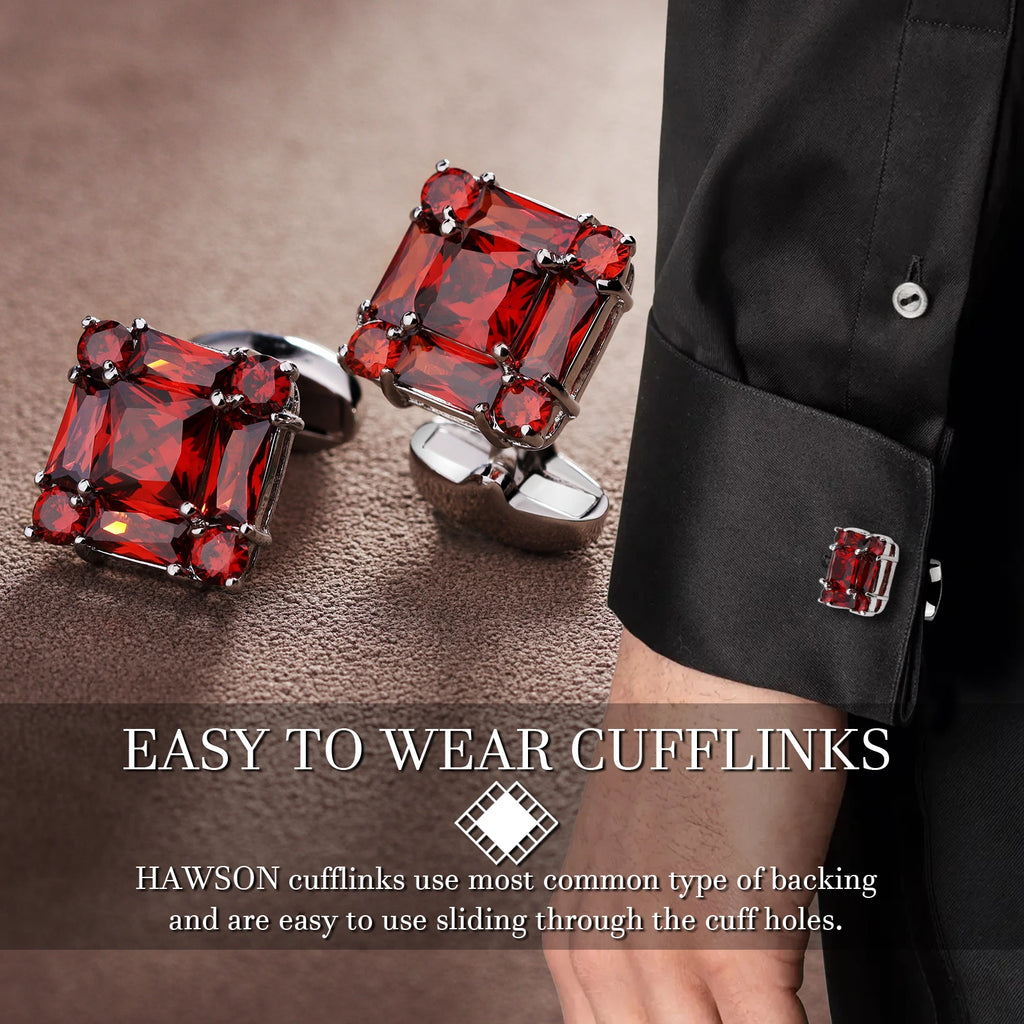 CowLost | clothing-accessories-trendy-zircon-square-cufflinks-for-men |14