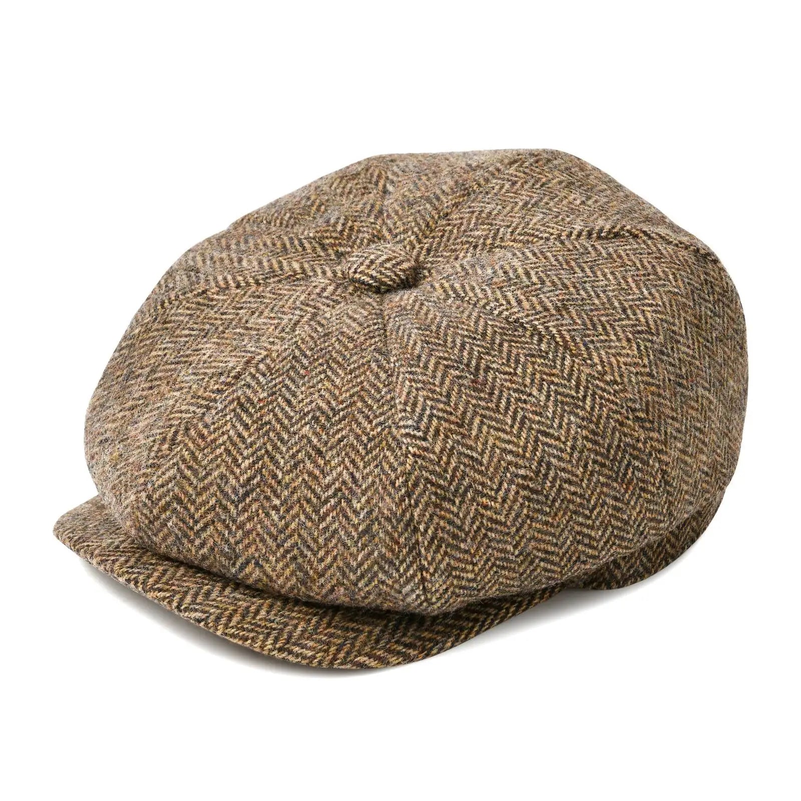 CowLost | botvela-wool-tweed-newsboy-cap-herringbone |18