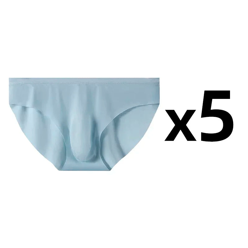 CowLost | 5-pairs-lot-mens-ice-silk-seamless-briefs-summer-transparent-quick-drying-underwear |19