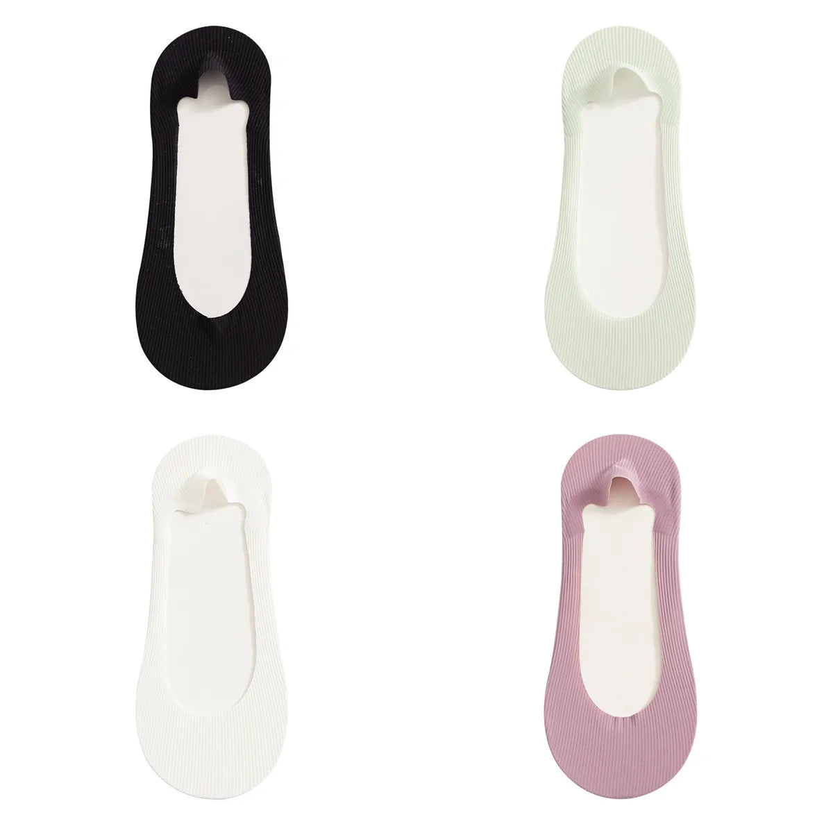 CowLost | product_id-4-pairs-women-s-summer-ice-silk-anti-slip-invisible-short-socks-solid-color |24