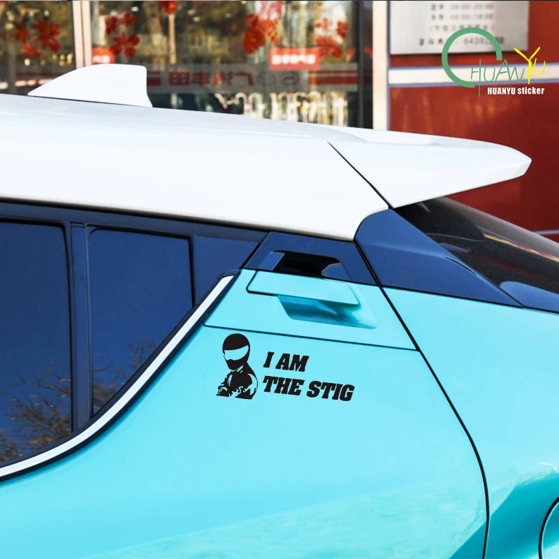 CowLost | i-am-the-stig-creative-text-fun-pattern-racing-rider-sticker |4