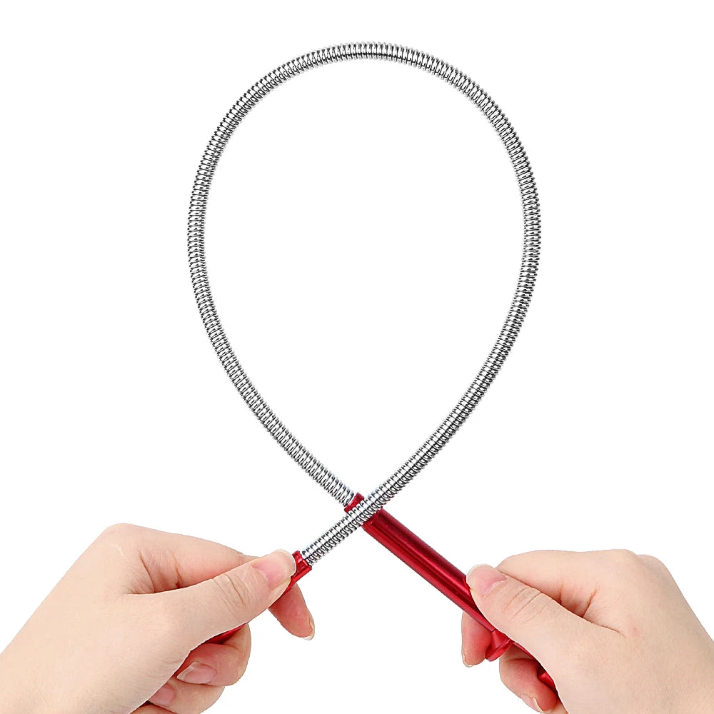CowLost | magnetic-long-spring-grip-magnet-4-claw-led-light-flexible-pick-up-tool-sewer-cleaning-pickup-tools-home-toilet-gadget |6