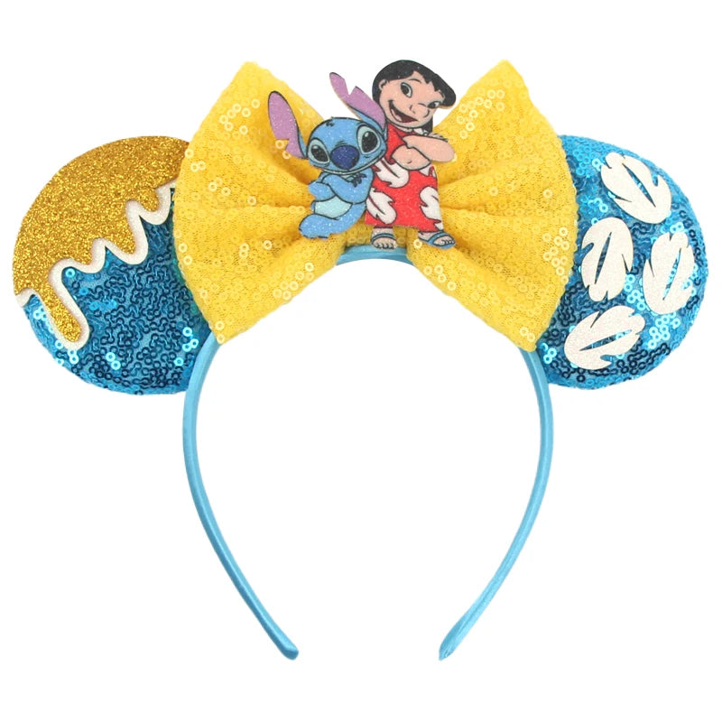 CowLost | cartoon-lilo-stitch-head-band-girls-sequins-bow-hairband |66