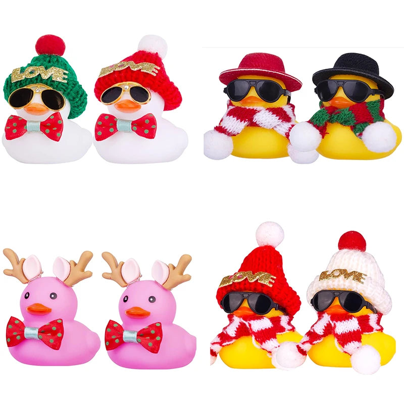 CowLost | product_id-2-pack-cute-winter-rubber-duck-car-dashboard-decorations |1