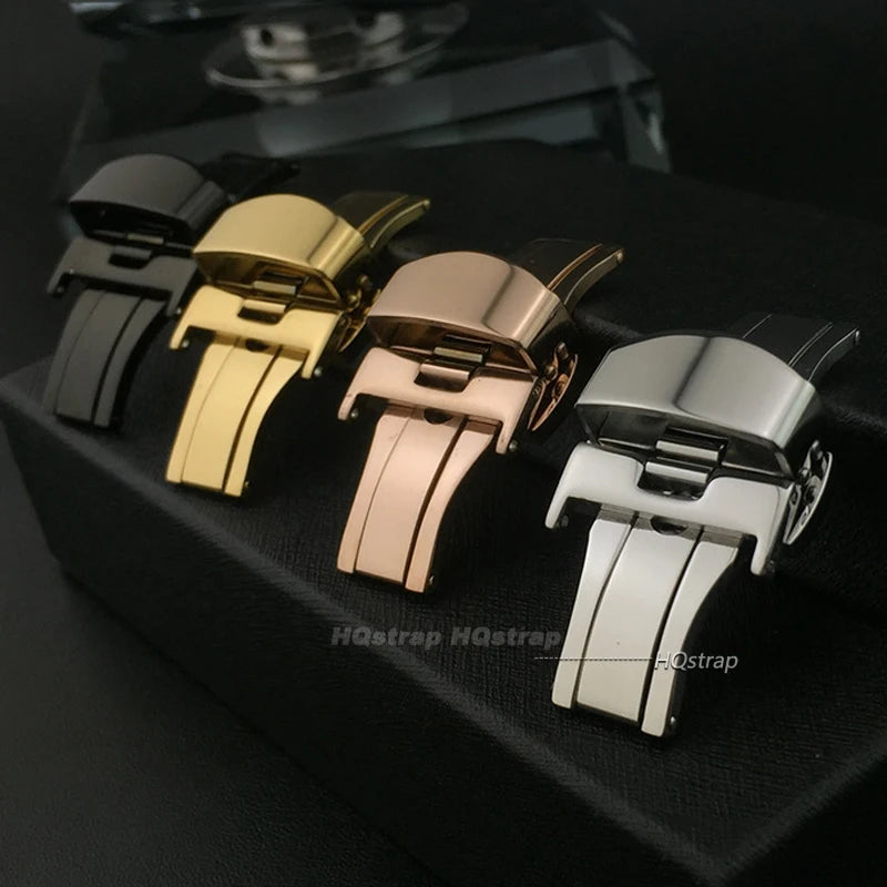 CowLost | stainless-steel-strap-buckle-for-iwatch-7-leather-belt-clasp-metal-butterfly-buckle-wristband-button-10-12-14-16-18-20-22mm |9