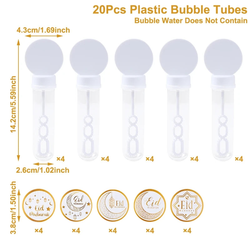 CowLost | 10-20pcs-eid-mubarak-bubble-empty-tube-toy-kids-ramadan-party |9