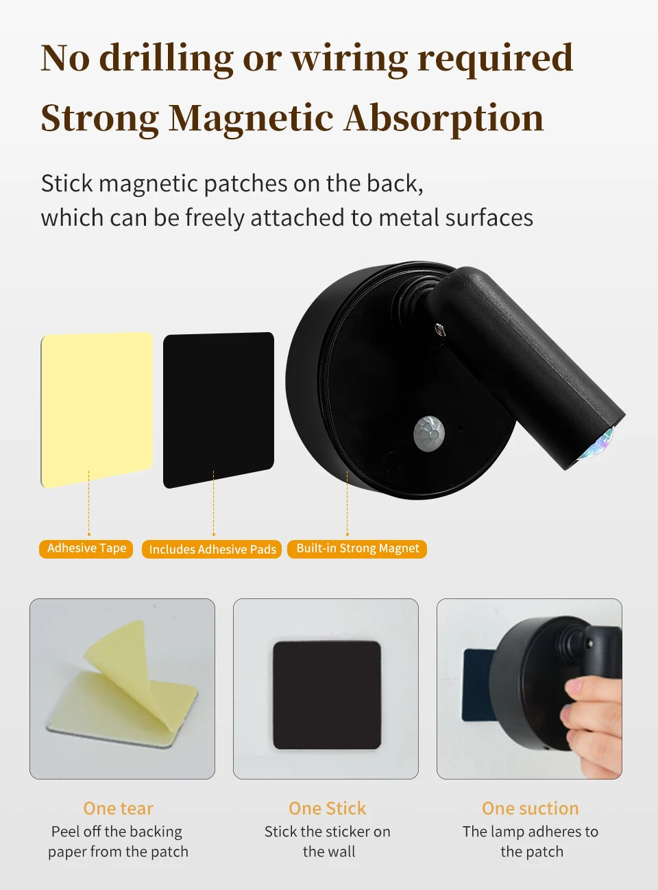 CowLost | product_id-magnetic-rotatable-touch-dimmable-rgb-3-color-led-spotlight-with-remote-usb-rechargeable-motion-sensor-wall-light |10