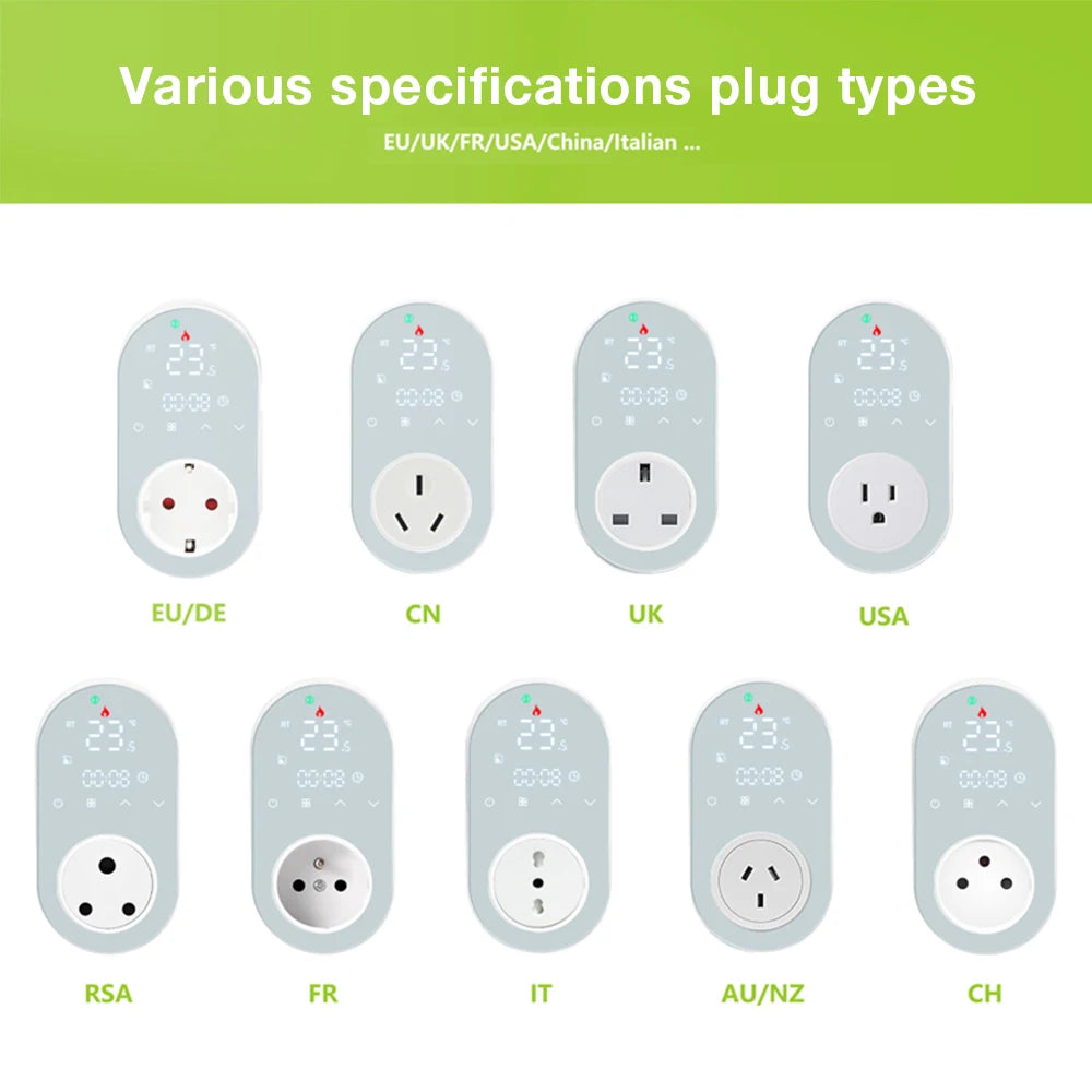 Tuya WiFi Smart Thermostat Socket 16A 220V APP Temperature Controller EU Plug