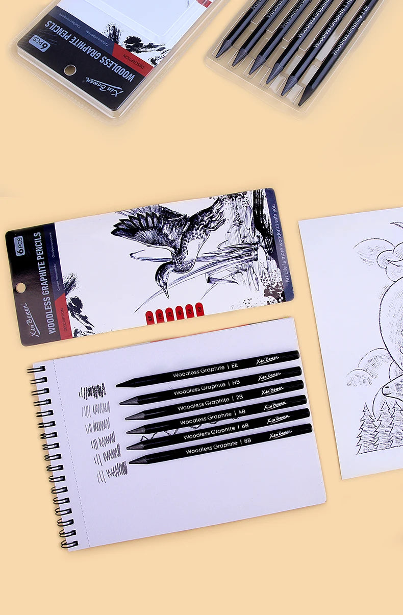 CowLost | wood-free-graphite-sketching-carbon-pencil-set |15