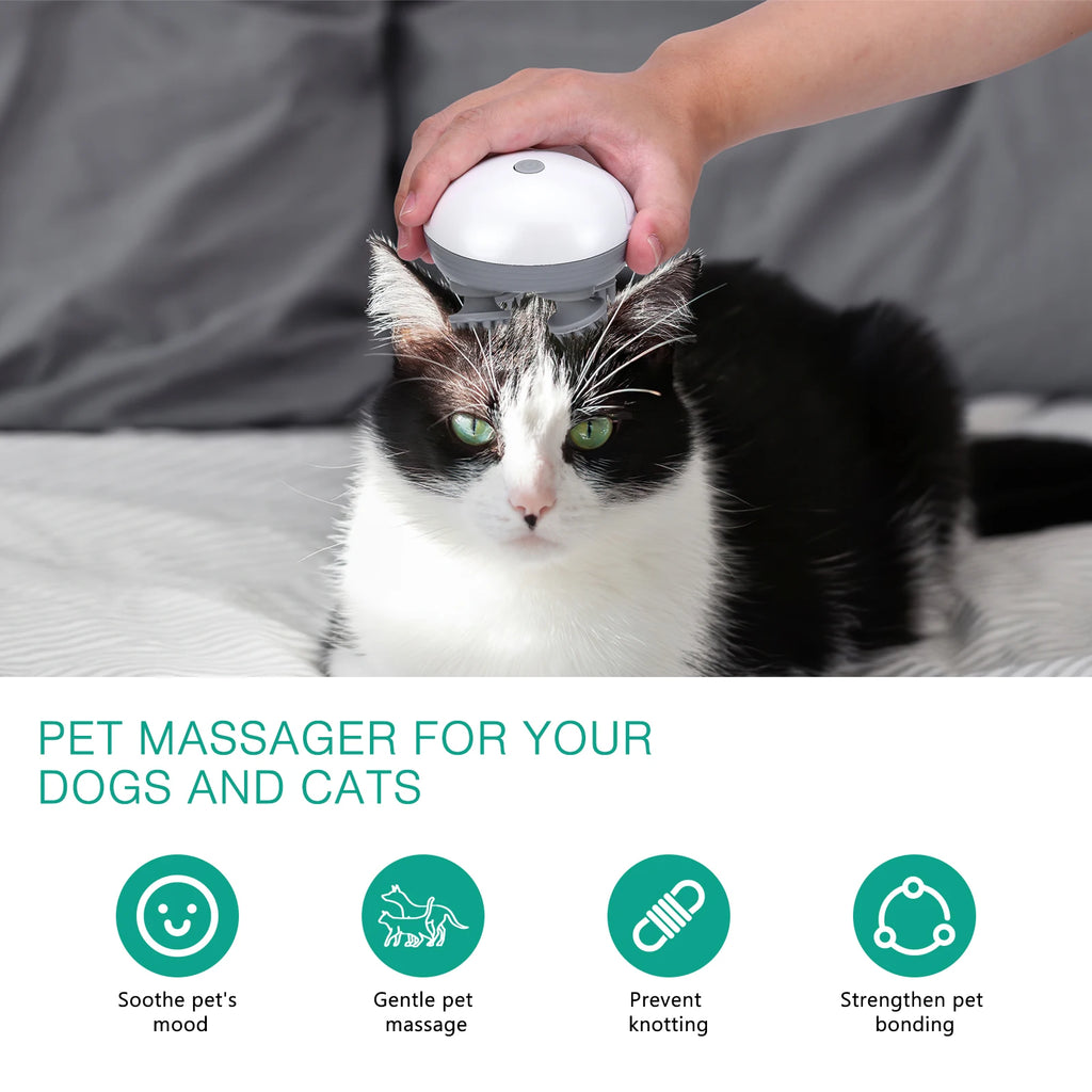 ORIA Handheld Electric Cat Massager for Relaxation and Hair Growth