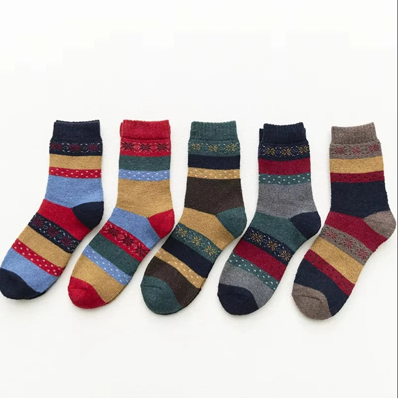 CowLost | sporting-goods-5-pairs-winter-thick-warm-women-vintage-socks |29