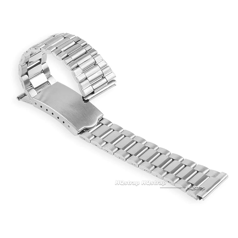 Universal Stainless Steel Watchband 12-20mm Women Metal Bracelet Folding Buckle Silver Gold