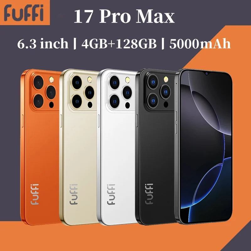 CowLost | fuffi-i17-pro-max-smartphone-android-12-4gb-ram-128gb-rom-6-3-inch-phone-2280x1080hd-24-48mp-4g-network-mobile-phone |1