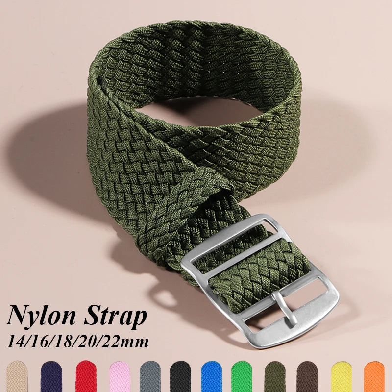 Nylon Canvas Watch Strap 16mm-22mm Unisex Sport Replacement Band with Pin Buckle