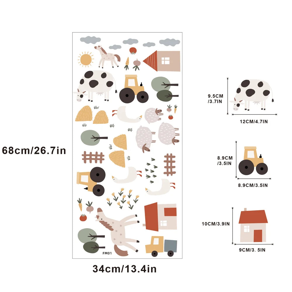 CowLost | wall-decals-product_id-boho-cartoon-cute-cow-farm-animal-vinyl-wall-sticker-removable-nursery-decal |13