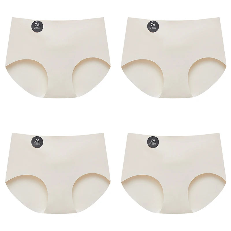 CowLost | product_id-falllsweet-4pcs-womens-seamless-ice-silk-soft-thin-briefs |16