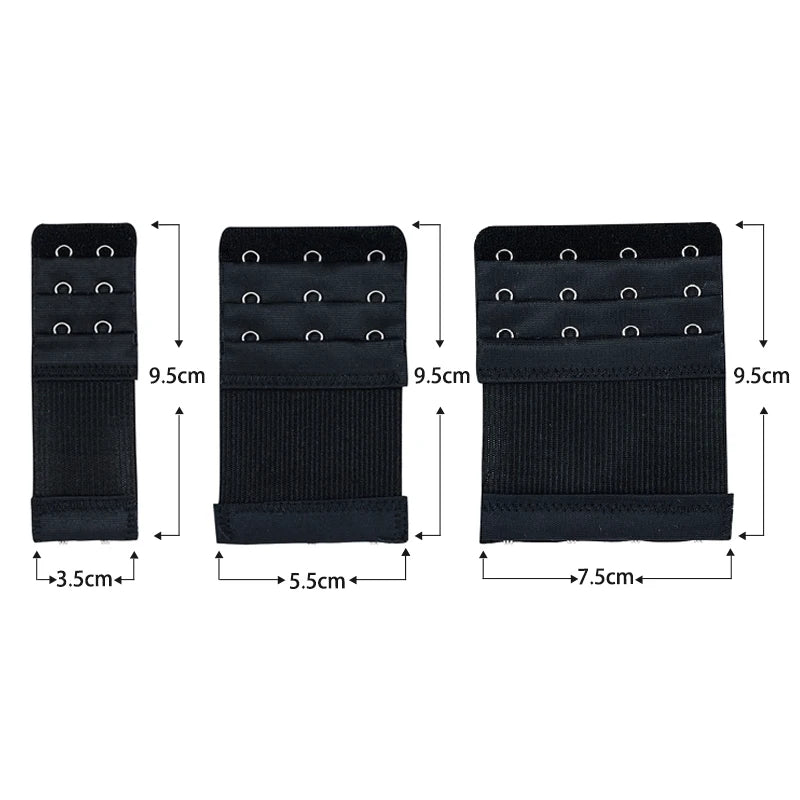 100 PCS Hook Bra Extender Women's Elastic Bra Extension Strap Hook