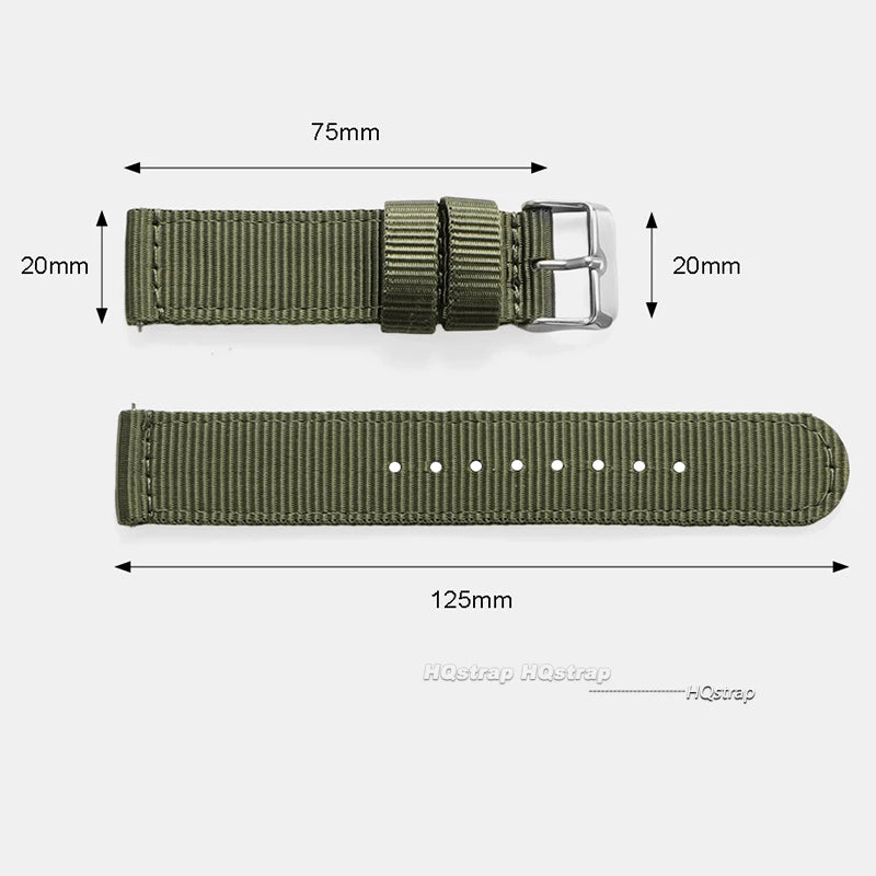 Nylon Quick Release Watch Band 18-24mm Military Woven Strap for Seiko Men Women